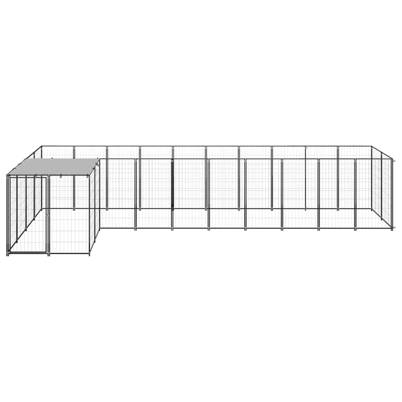 Homgoday Czarna klatka dla psa 7,26 m² stalowa klatka dla psa wewnętrzna klatka dla psa Kennel dla psów klatki dla psów klatki dla psów ogrodzenie dla psa na zewnątrz