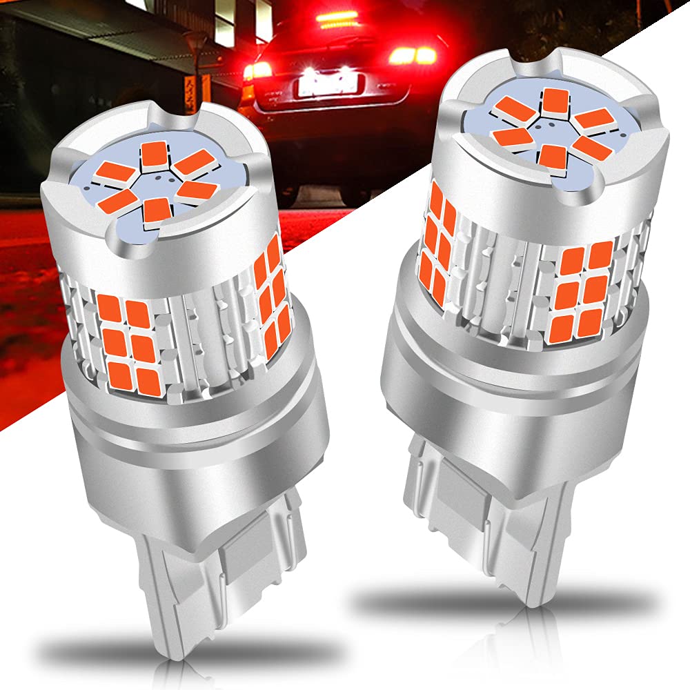 Sidaqi 7443 LED Bulbs Red Brake Tail Light Super Bright 3020 Chipsets 7440 7441 7444 LED Bulbs for Tail Lights, Turn Signal Lights, Brake Lights-Pack of 2