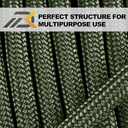Dkm 750Lb Paracord Cord 11 Strand Inner-Core Nylon Tactical Parachute Cord 750Lb For Camping Hiking Outdoor Diy Survival Emergency Cord Paracord Lanyard-Army Green, 100 Ft #TOP2