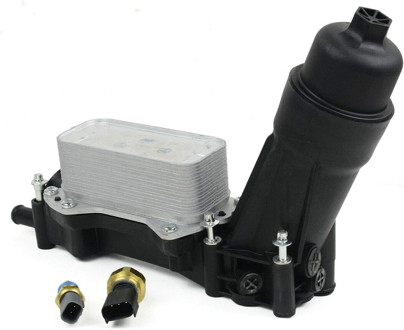 Engine Oil Cooler and Filter Housing Adapter Assembly Compatible with Chrysler Dodge Jeep 3.6L V6 2014-2017 Replaces# 68105583AF 68105583AE