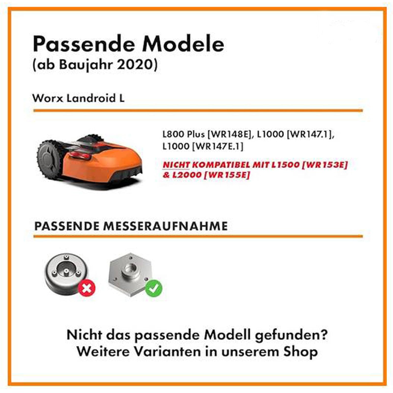 plplaaoo Disco de Cuchilla de cortacésped del césped Robótica de la cortadora de césped de césped Disc Robot Robot Reemplazo de Disco de eslabón para Worx Landoide L800 más WR148E L1000