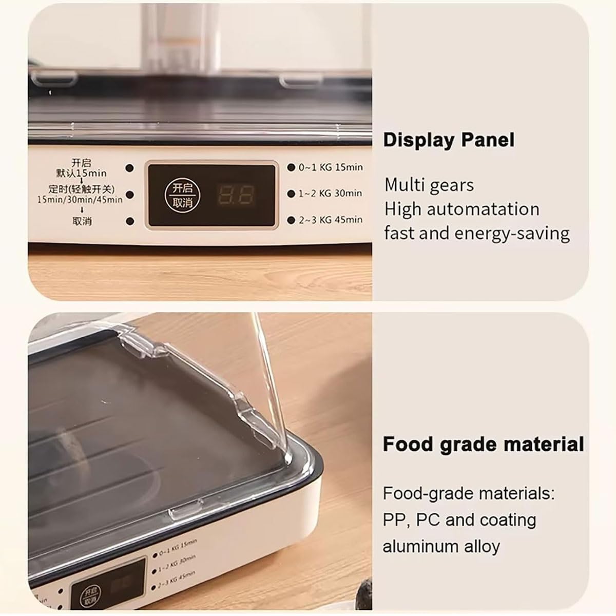 Vassoio elettrico per scongelare gli alimenti con display LCD a tempo regolabile, piastra di sbrinamento veloce in lega di alluminio per carne, bistecca, frutti di mare, pancetta, capacità 3 l
