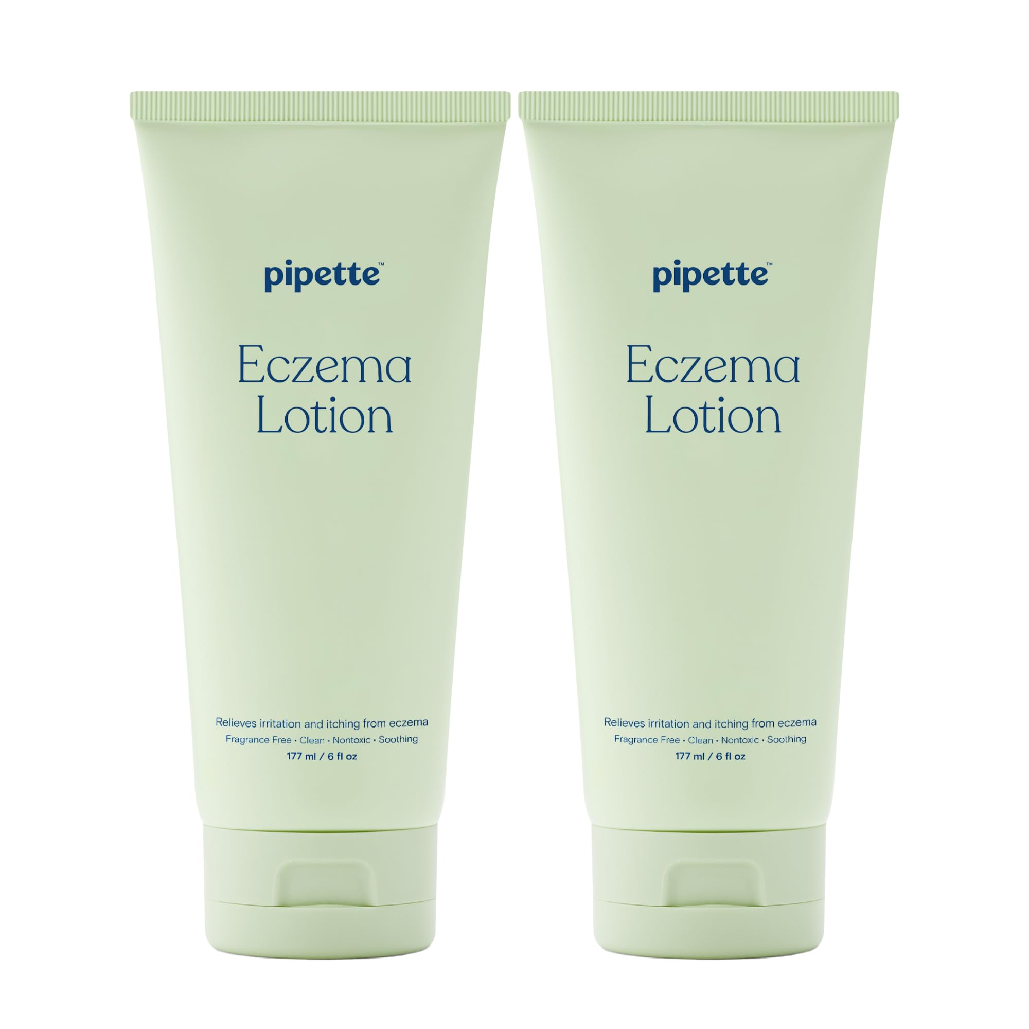 Pipette Baby Eczema Lotion Duo, Pack of 2, Fragrance Free Eczema Cream and Moisturizer, Lotion for Newborn, Sensitive Skin, and Kids, Baby Care