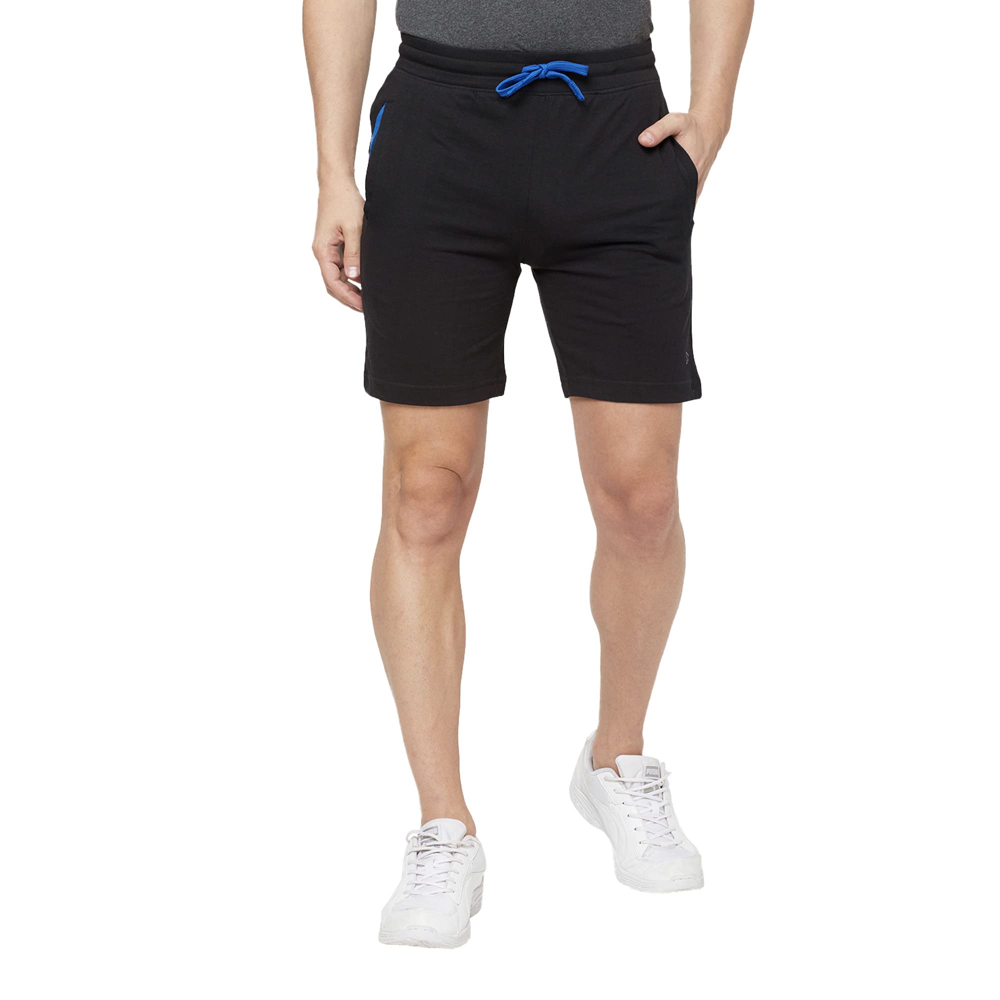 sporto Men's Casual Solid Cotton Lounge Shorts, Regular Fit with Zipper Pockets-picture-13