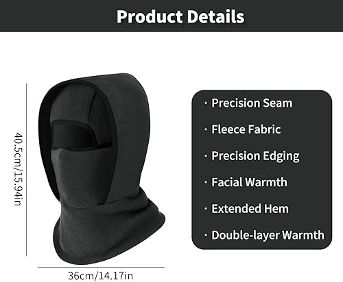 Miniatura 6 de Pasamontañas de esquí, máscara facial de invierno para hombres y mujeres, equipo de clima frío al aire libre para esquí, motocicleta, caza