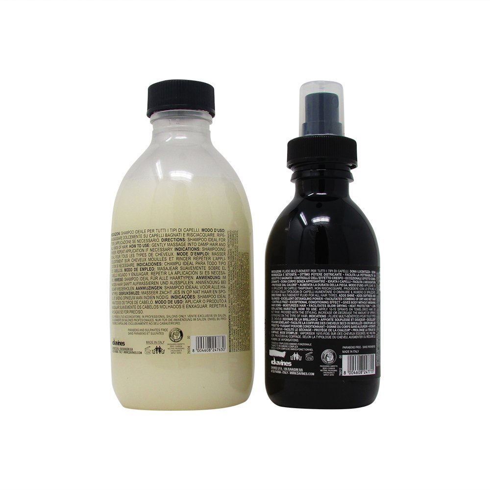 Pack - 2 articles : Shampooing Davines Essential Haircare OI - Shampooing absolument embellissant, 280 ml & Lait Davines OI/TOUT-EN-UN