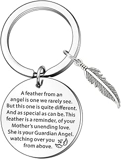 Mum Memorial Keyring Gift in Memory of Loved One Mum Sympathy Gift Rememberance Gifts Bereavement Gifts for Loss of Mum She is Your Guardian Angel Keychain