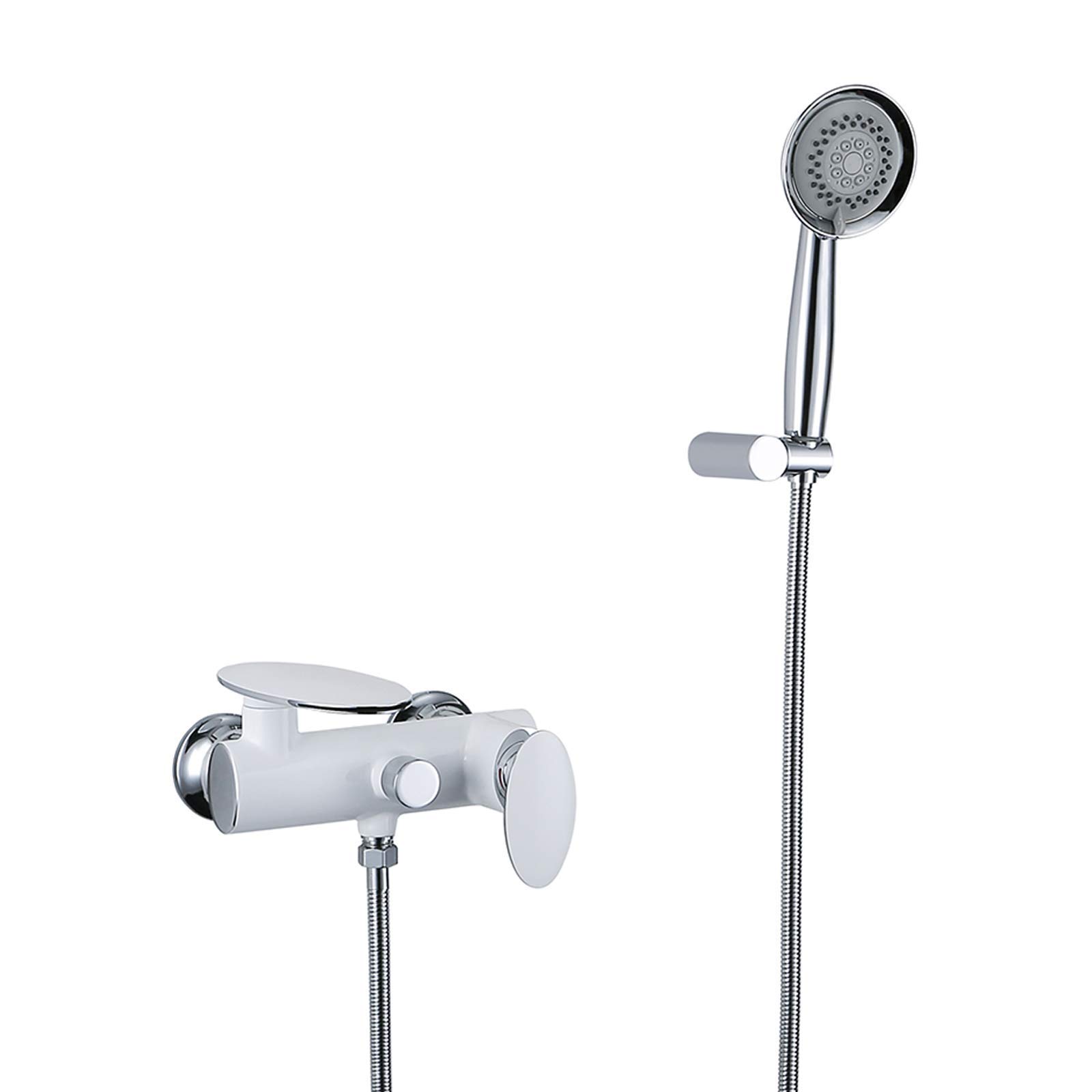 AYCDL Waterfall Tub Faucet with Handheld Shower Head, White Mushroom Series Bathtub Faucet Single Handle Tub Tap Wall Mounted Tub Filler Faucet for Bathroom