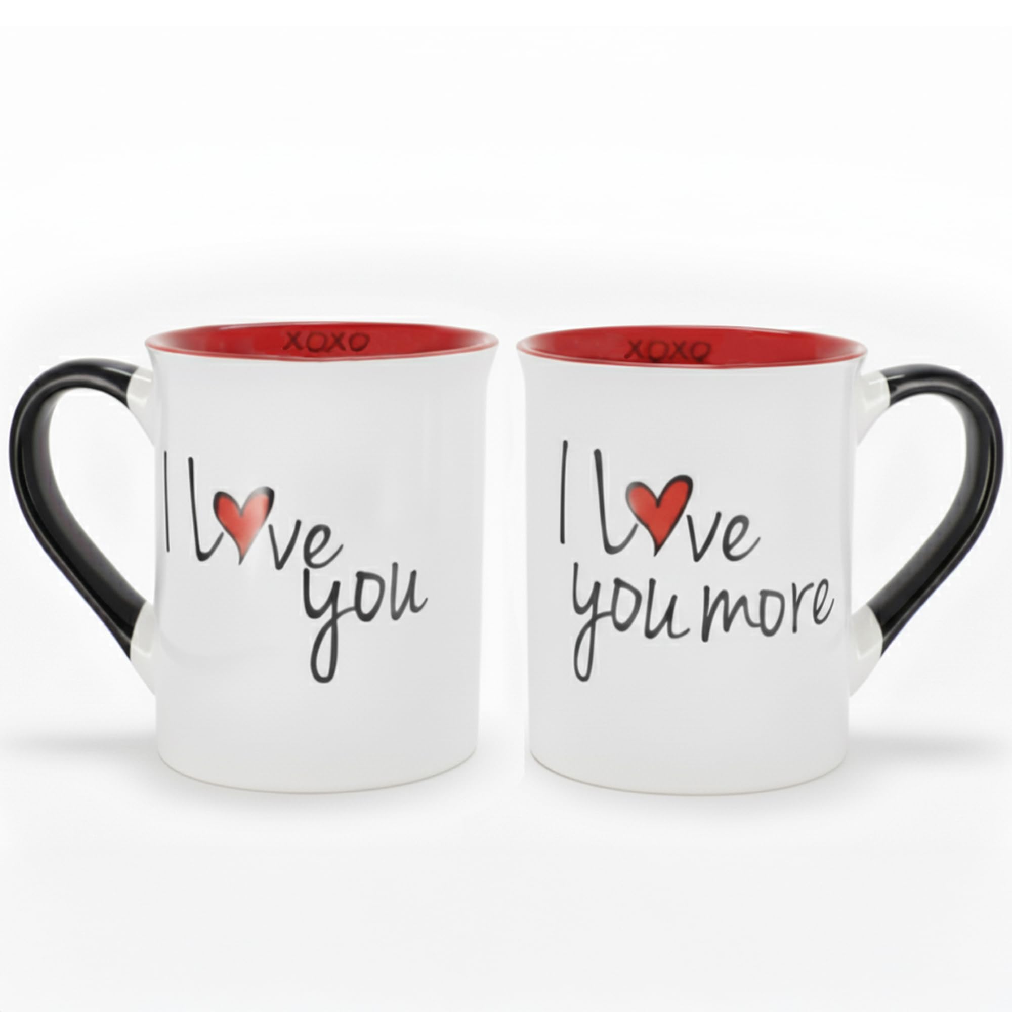 Cottage Creek Mugs | Mug Set of 2 16oz. Ceramic Coffee Cups | I Love You More Coffee Mugs for Men and Women | Perfect Couples Engagement, Bridal Shower, Wedding & Valentine's Day Gifts