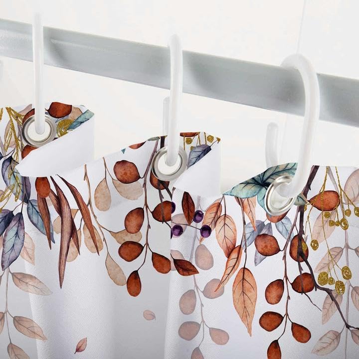 Miniatura 4 de Cortina de ducha divertida de fantasma, calabaza de Halloween, cosecha de hojas de otoño, cortina de baño, juego de accesorios de baño espeluznantes