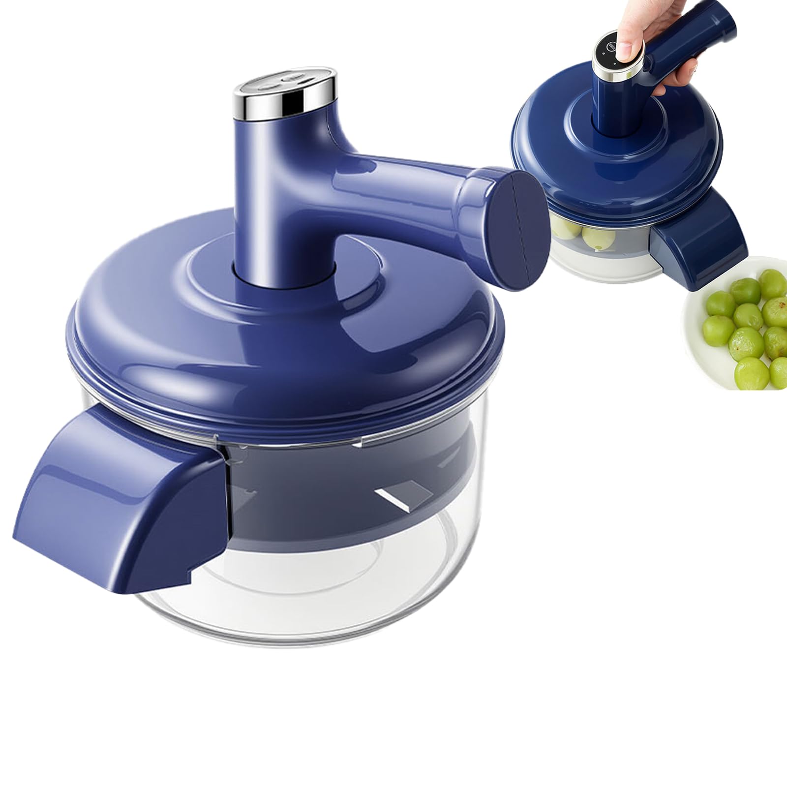Rechargeable Electric Peeler for Potatoes and Fruit,Stainless Steel (Blue)