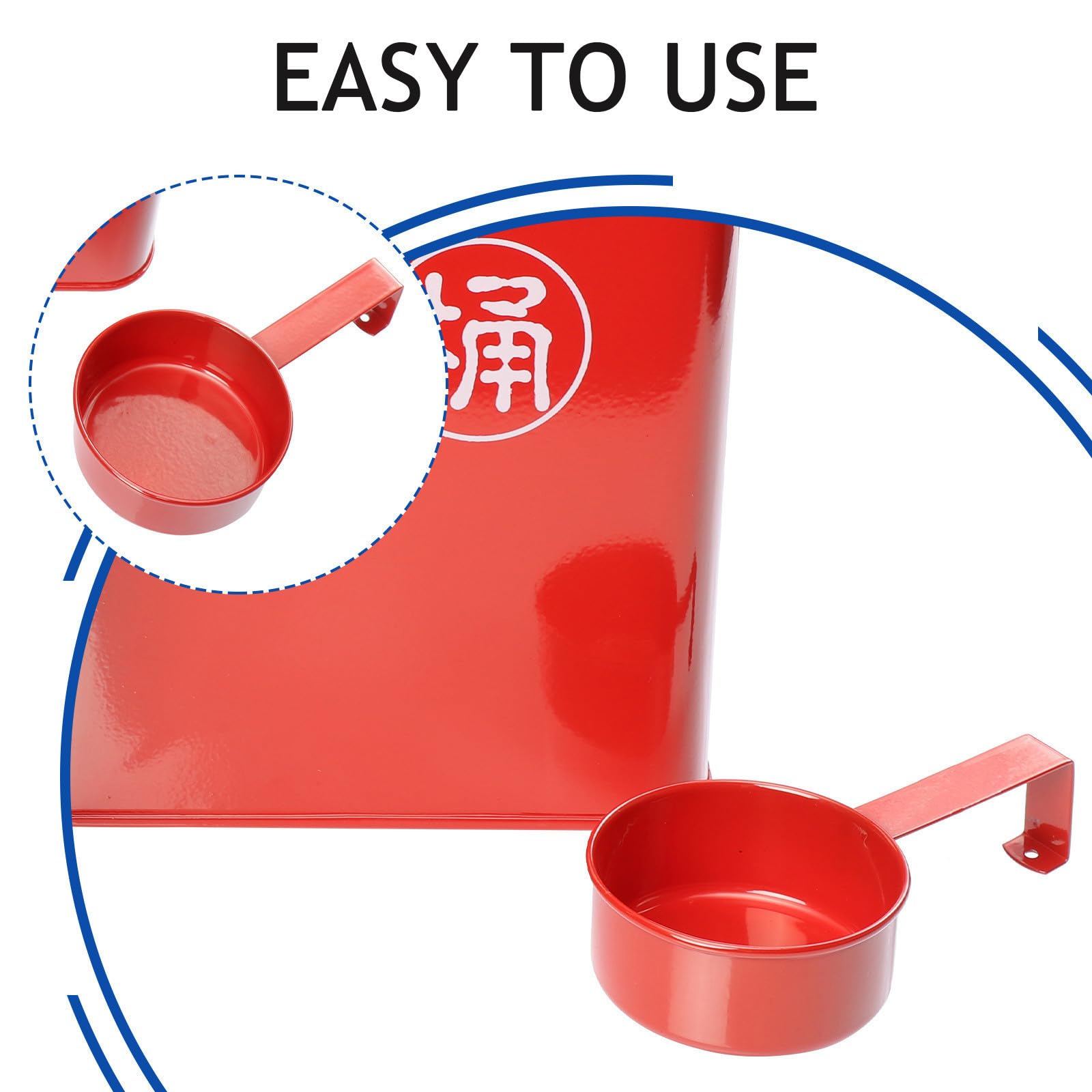 Secchio per Cibo per Animali Domestici Rosso, Grande Capacità, Acciaio | Grains e Dog Food, Uso Domestico, Include Spoons, Facile da Pulire