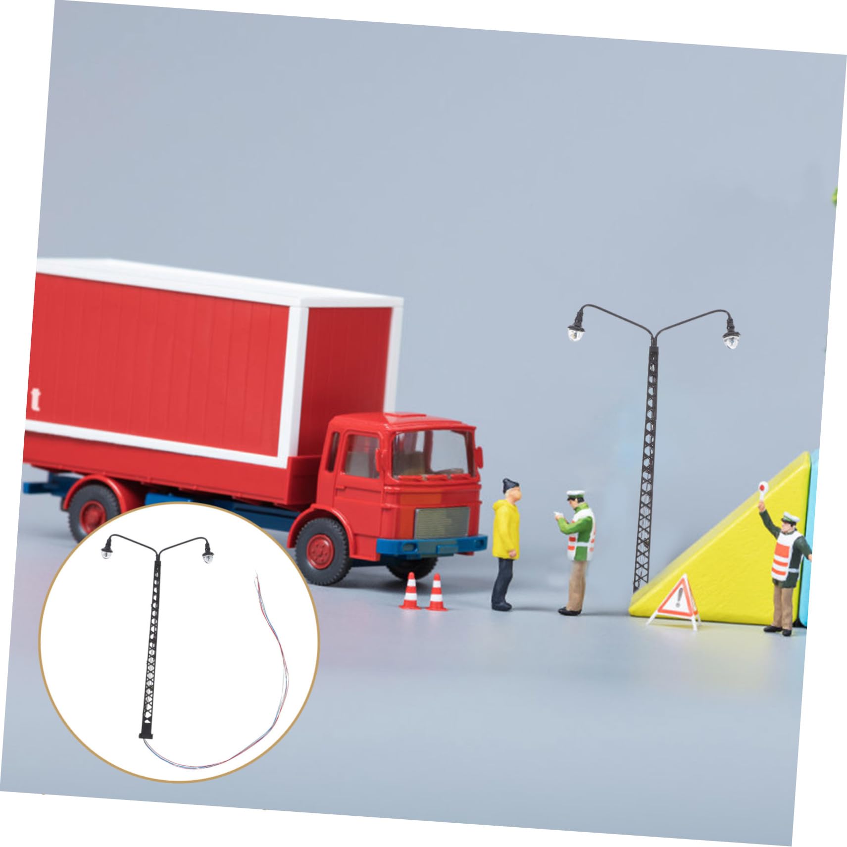 Miniatur Eisenbahnlampenmodelle für Teens, 2 Stück, Schwarz, 1: 87