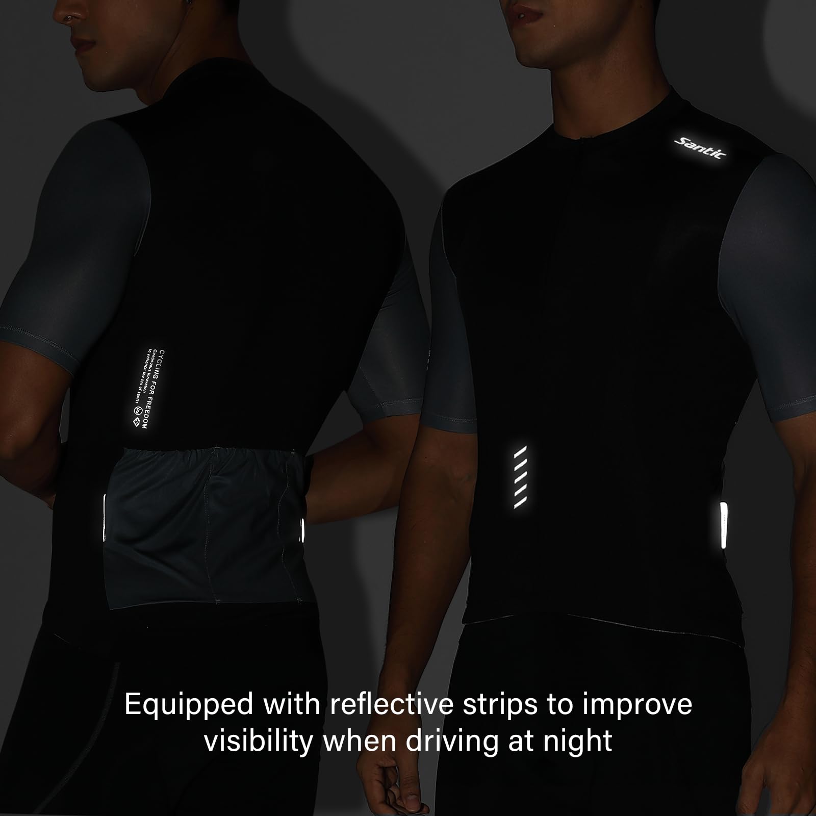Santic Maillot Ciclista Hombre Top Ciclismo Bicicleta Bici Transpirable Secado Rápido Reflectante Jersey Ciclista Yorkson - 4