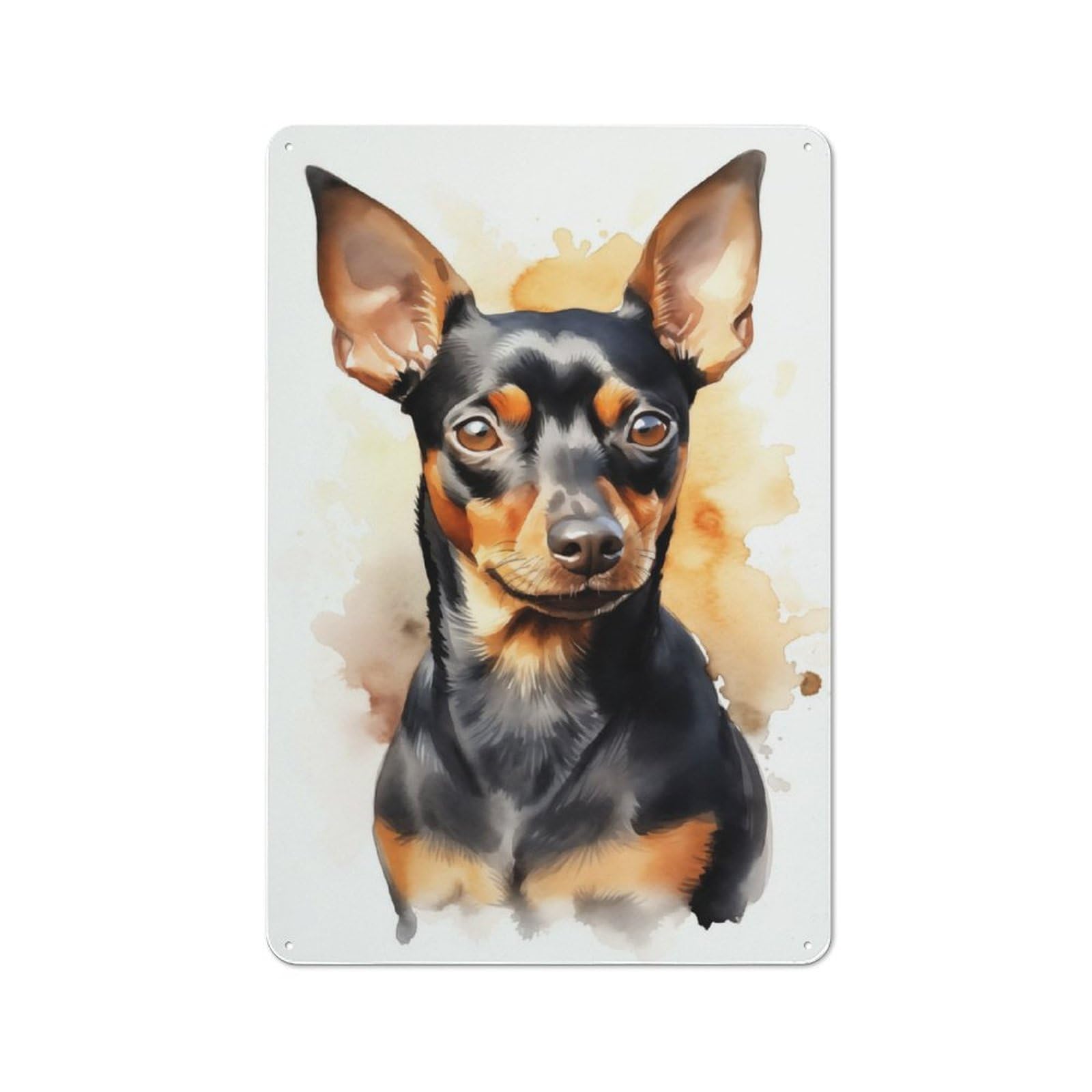 Junmoney Miniature Pinscher Dog Character Decorative Tin Plaque 30X20cm Featuring Home Wall Decor For Flat, Dorm Room, Lounge Or Cafe