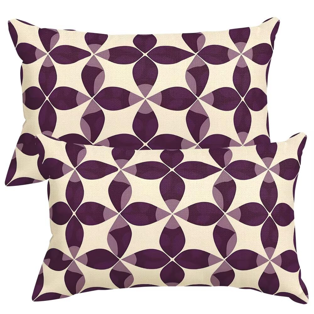 Retro Cushion Covers 40x60 cm Set of 2 Decorative Pillows Geometric Throw Pillow Case Rectangle Cushion Cover Couch Cushions Covers for Living Room Bedroom with Invisible Zipper 16x24 Inch -SC432