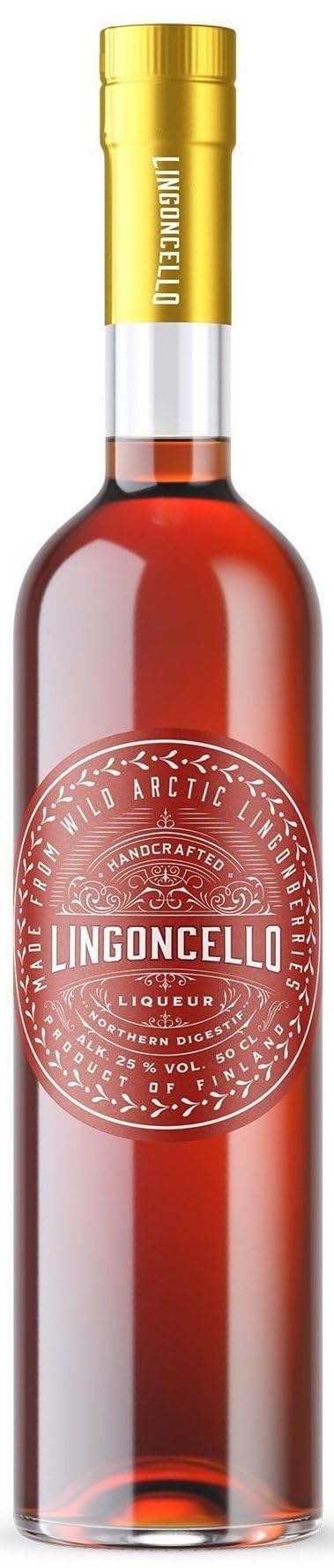 LINGONCELLO - Finnischer Preiselbeerlikör 25% - Fruchtiger Likör aus finnischem Wodka & Lingonberries - Aperitif Likör, 500 ml