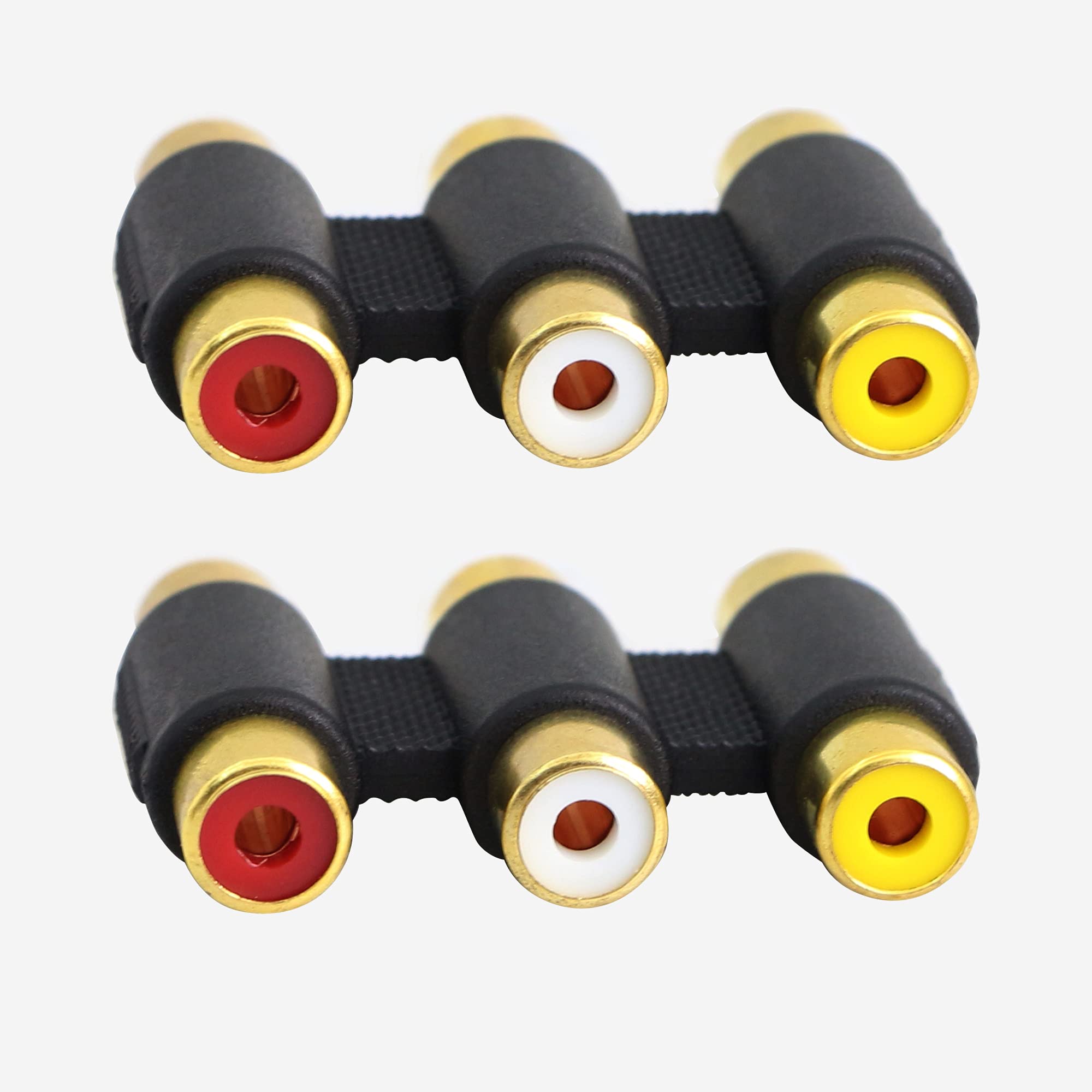 PNGKNYOCN 3 RCA Female to Female Coupler 4 Pack AV Audio Video Gender Converter Adaptor for Speaker,RCA Cable,Amplifier Etc? Red/White/Yellow?