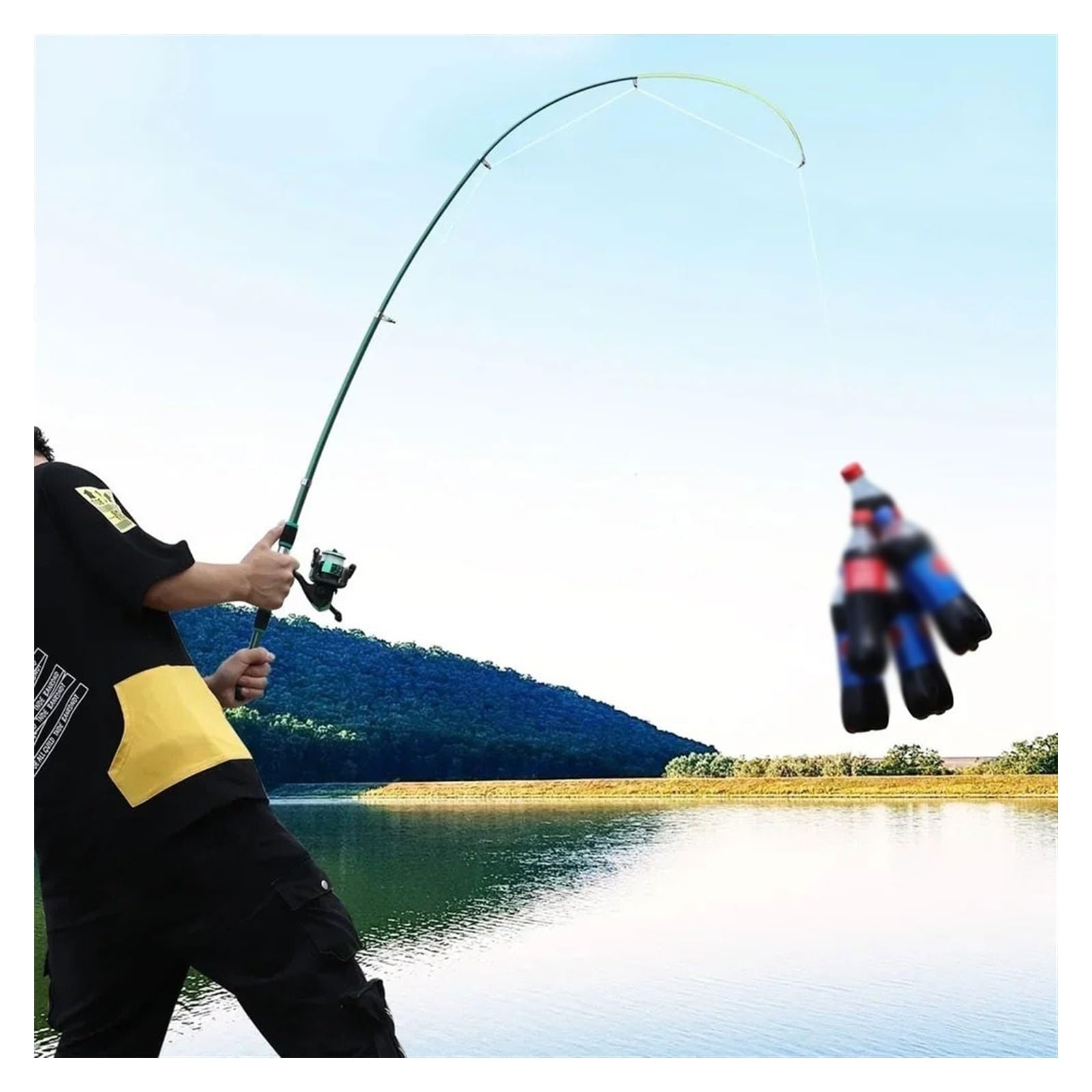 Canna da Pesca Canna da Pesca da 2,1 m-3,6 m in Carbonio Trota Carpa Canna da Pesca telescopica con Esca Canna da Pesca Attrezzatura(Bianco)