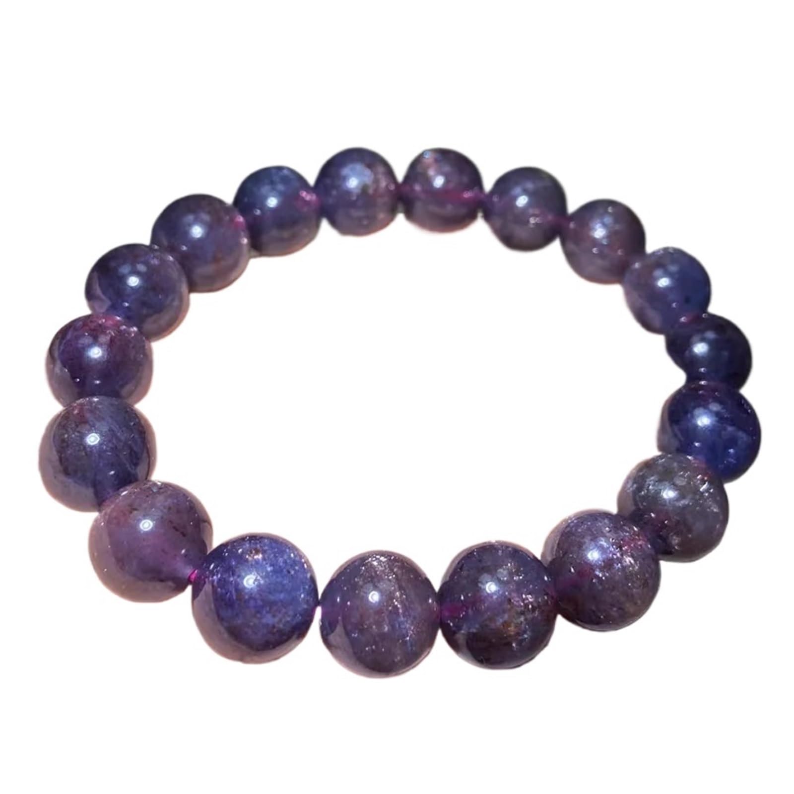Generico Bracciale elasticizzato blu sangue naturale stella luce trasparente perline rotonde gioielli donna uomo AAAAA