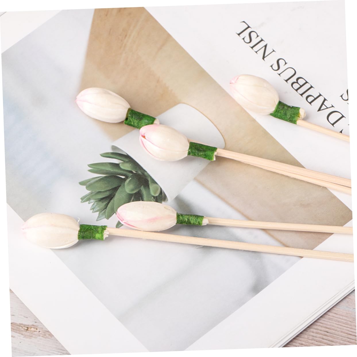 STOBAZA 10pcs Rattan Flower Sticks for Diffuser Natural Fragrance Sticks with Floral Design for Home Decor Air Freshening and Relaxation