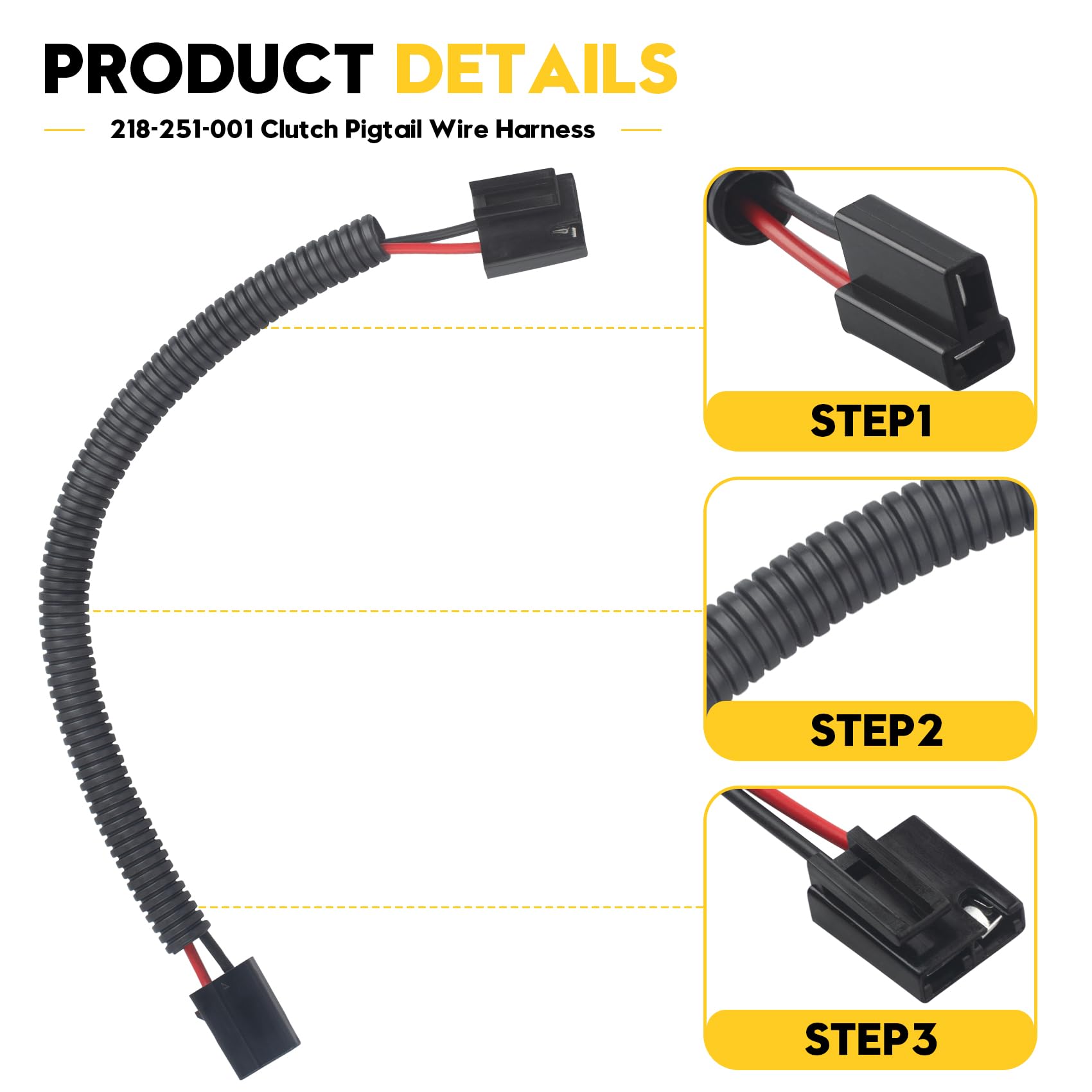 Arnés de cables de embrague de coleta, 5218-251-001, 500062, 539105637, 71410019, 71410021, embrague Pto, coleta de batería, compatible con AYP, Husqvarna, Craftsman, Rotary