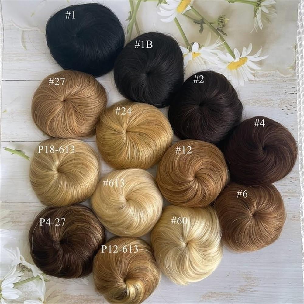 sztuczne włosy kok Ludzkie włosy Bun Extension Instant Up-Do Donut Chignon Drawstring Ponytail Hairpieces Akcesoria do włosów(24)
