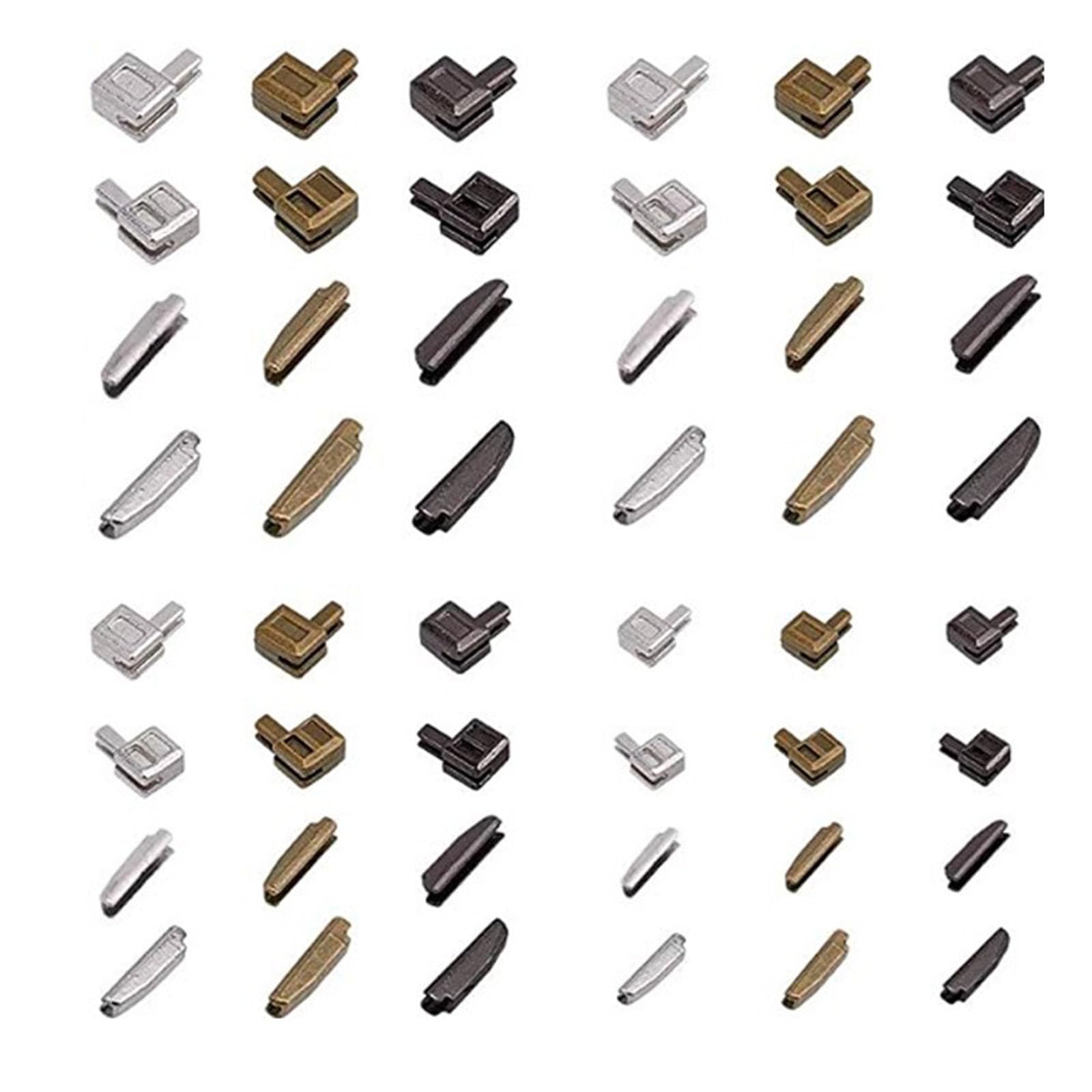 HGENAHGTF Zips Repair Set Insertion Pin Zippers Bottom Zippers Stopper Metal Head Sliders Retainer for Clothing Repair Metal