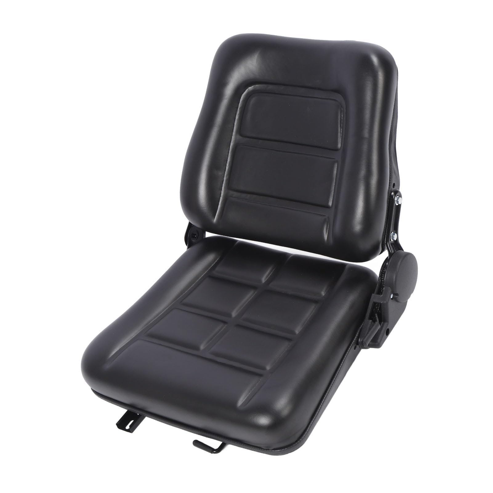 Asiento de Carretilla Elevadora, Microinterruptor Ergonómico de Cuero de PVC, ángulo Ajustable de 30 a 180 Grados, Asiento de Tractor Universal, de Cortacésped con Ajuste Deslizante de 8 Cm