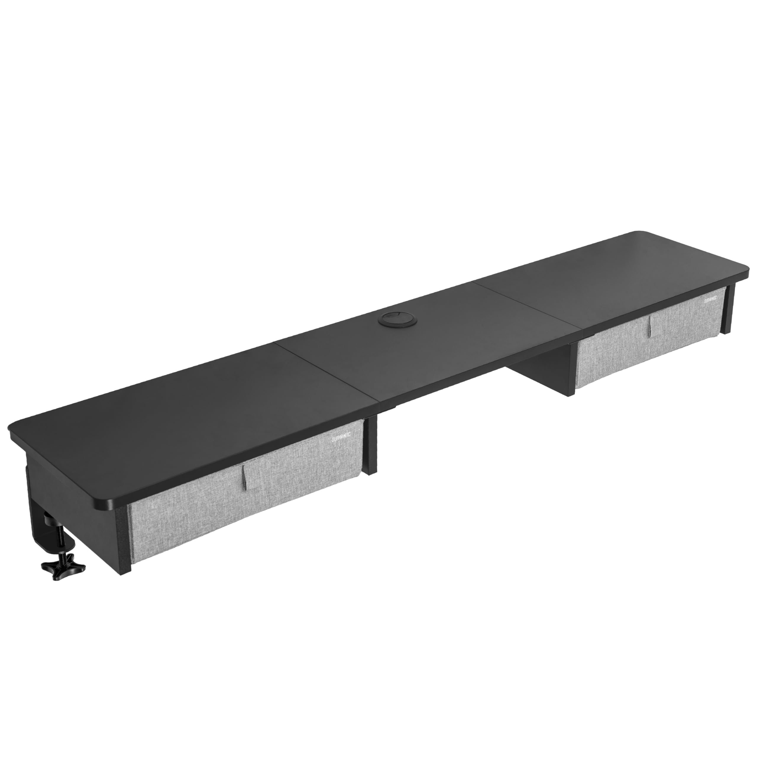 Duronic DD3 BK Accessorio per Scrivania 120 cm Nero con 2 Cassetti | Compatibile con Tutti i Desk Top da 120 cm | Superficie per Sollevare lo Schermo | Professionale Estetico e Organizzato