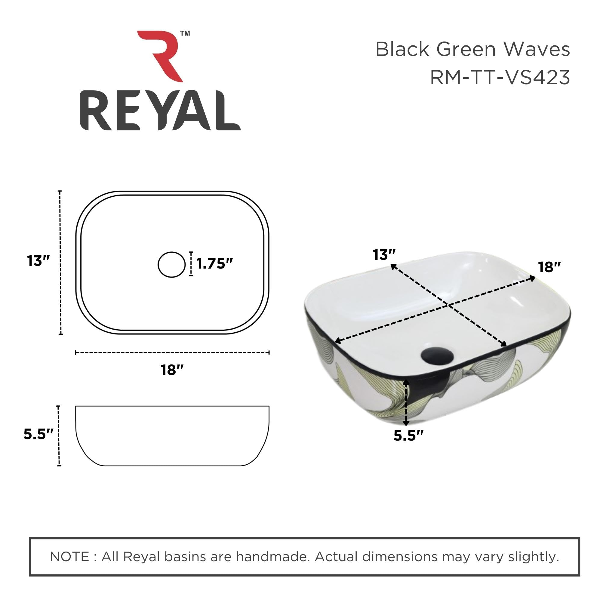 Reyal Ceramic Wash Basin - Modern Vessel Sink -3