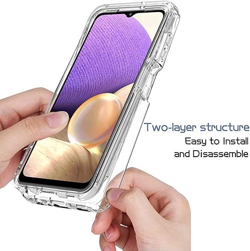 Miniatura 4 de Funda compatible con Galaxy A32 5G, Samsung A32 5G para niñas y mujeres, cuerpo completo, a prueba de golpes, transparente, suave, flexible, funda