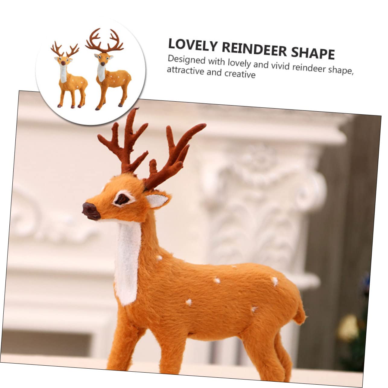 Cabilock 3 Series Adorno Navideño De De Peluche Decoración Y Simulativa para Muñeco De Reno para Fiestas Y Hogar 2 Piezas X 3