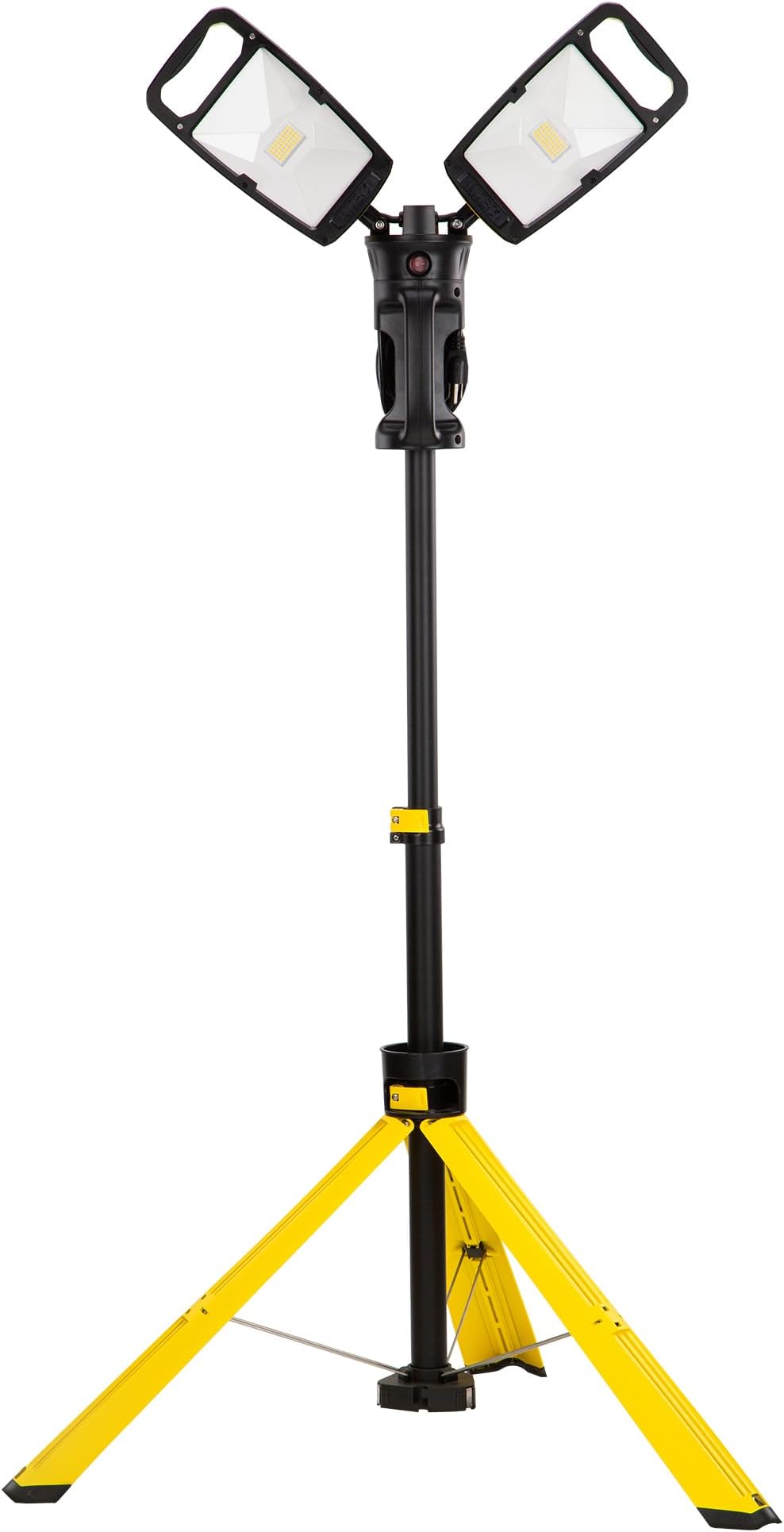 LUTEC Work Light with Stand, 10000 Lumen Dual-Head LED Work Light with Telescoping Tripod, Portable Corded LED Job Site Lighting 5000K 100W Indoor Outdoor Lighting