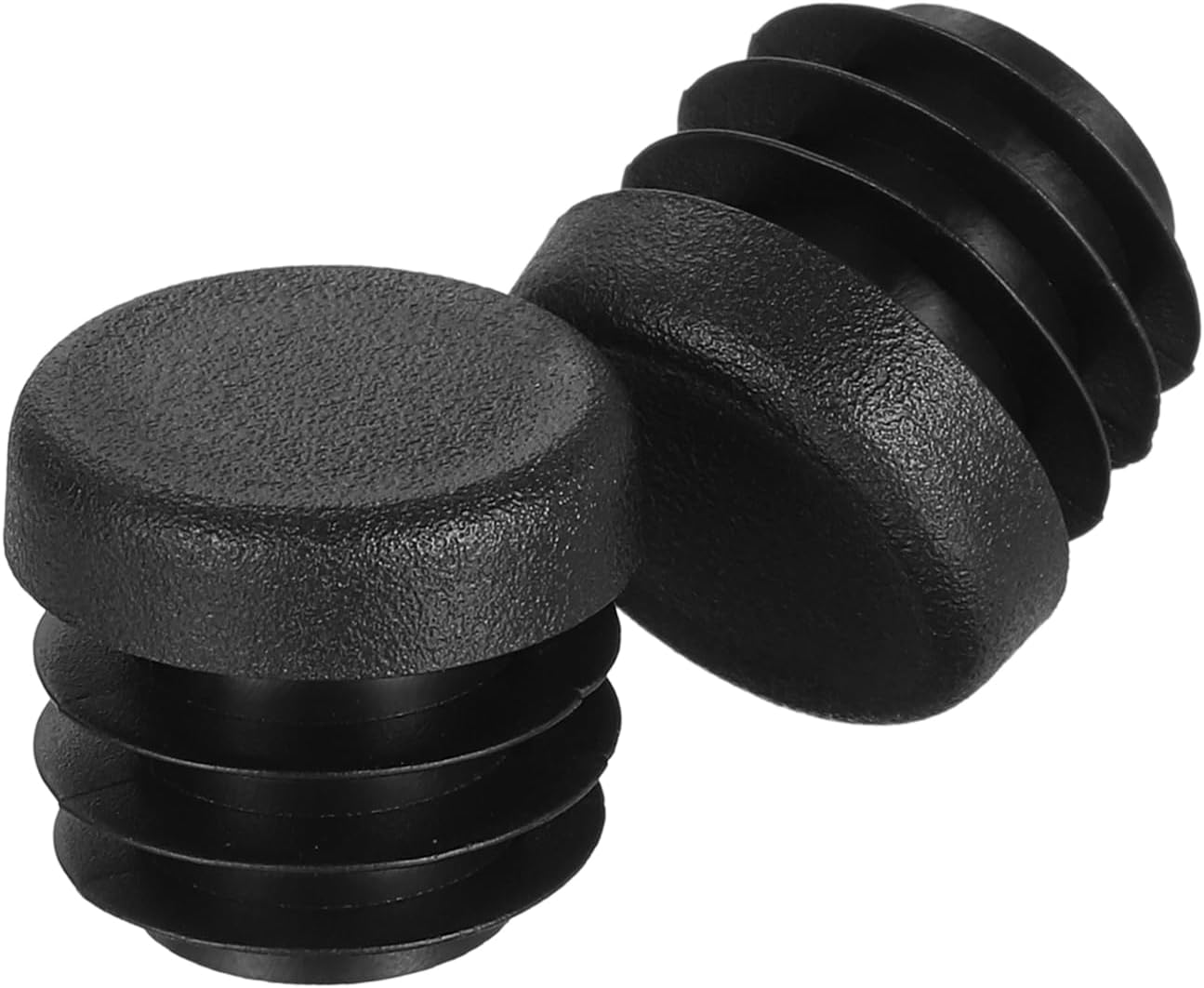 uxcell 10 Pcs Plastic Hole Plugs, 0.75"(19mm) OD Round Ribbed Tubing End Caps Fit 1-3mm Tube Thick, Furniture Leg Inserts for Metal Tubing Chair Table Legs