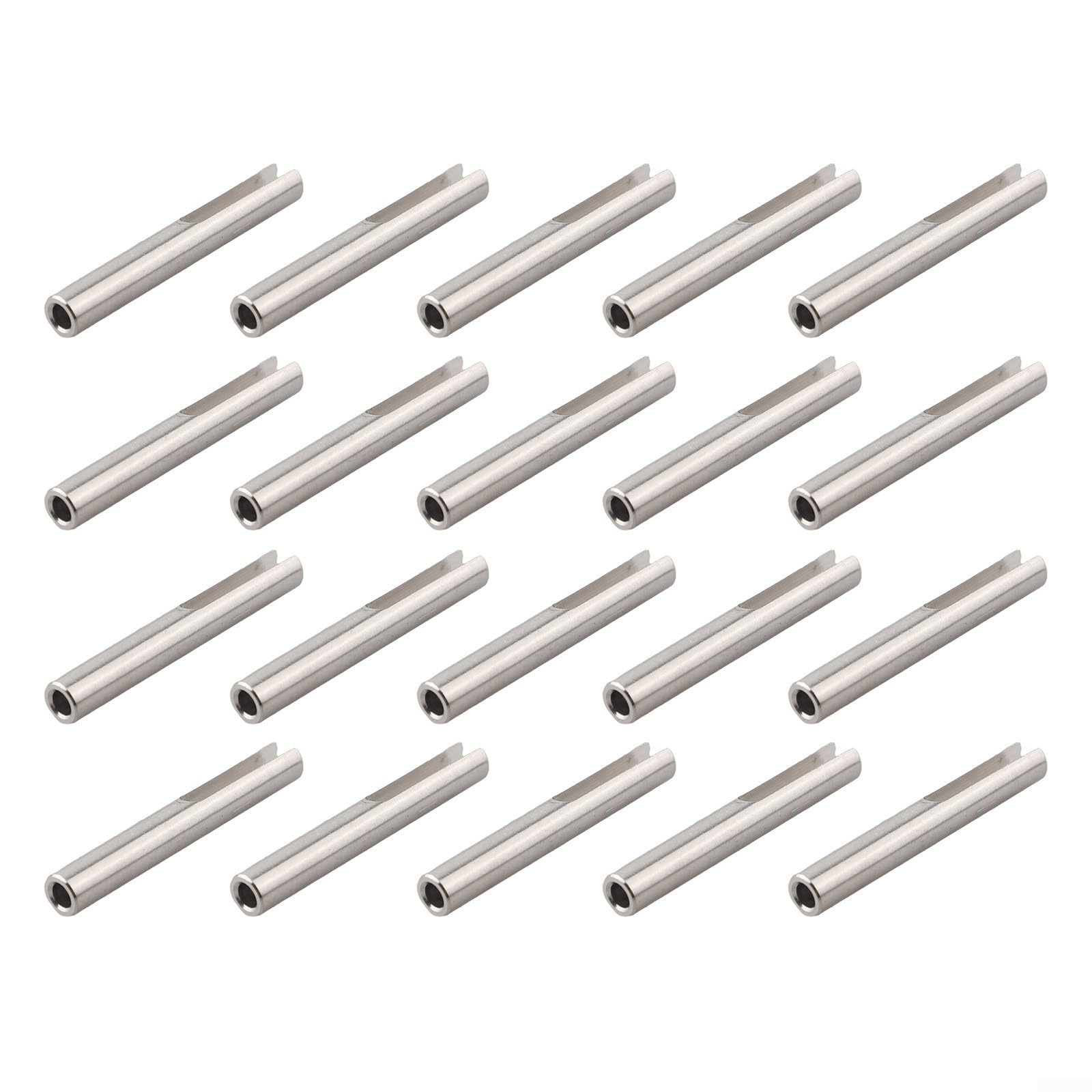 Zestaw 20 niewidocznych balustrad kablowych, terminal 1/8 cala, stal nierdzewna T316, ukryte do kotwicy na schody i balkon, kolor srebrny, 38 mm