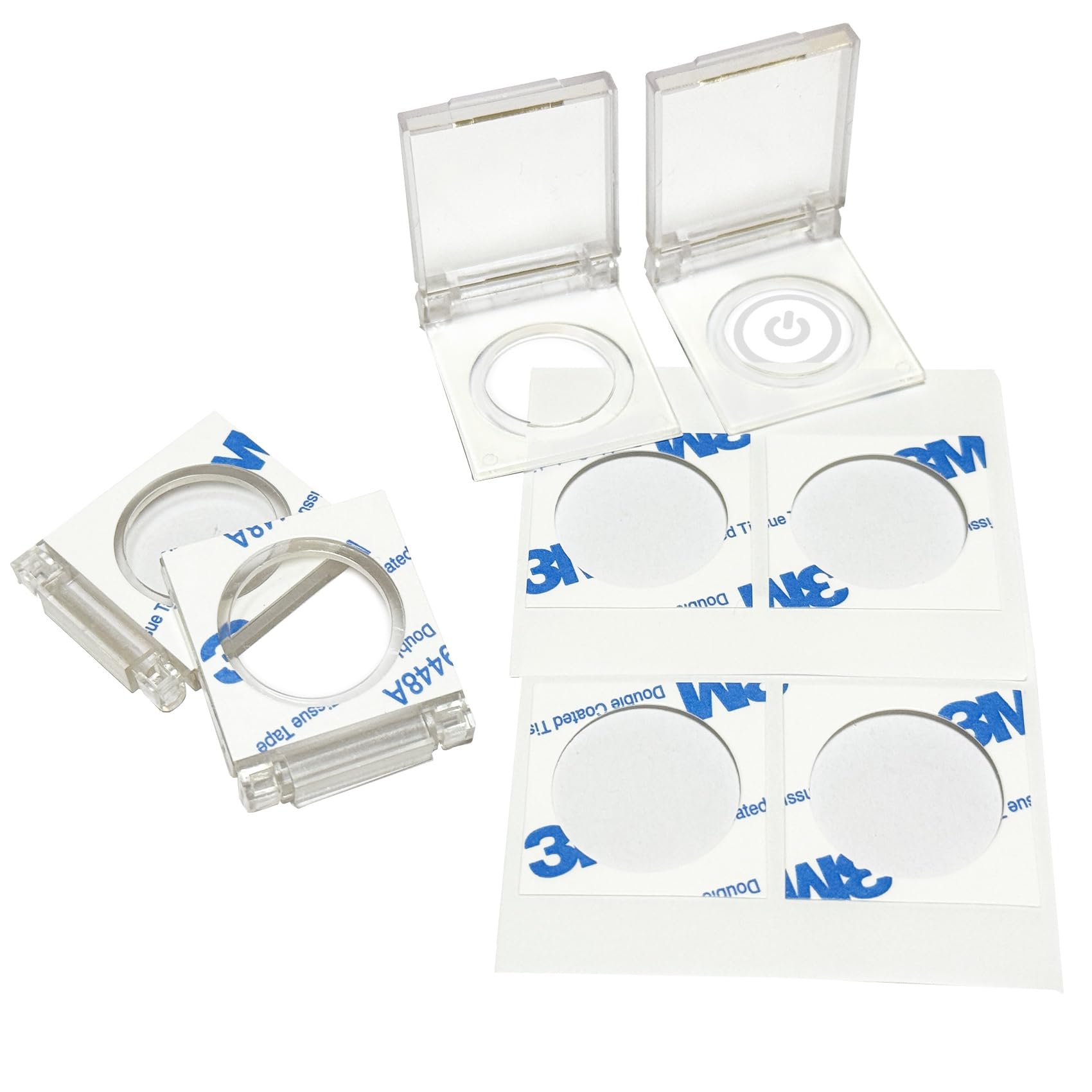 PC Power Button Cover Self-Adhesive - Power Switch Cover Rectangle with Stickers to Prevent Accidental Pressing for Computer, Light Pad, TV,