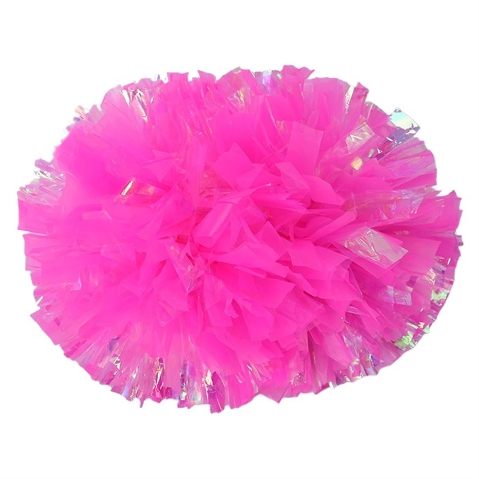ZWCSHUU Cheerleader Pom Poms 2pcs Plastic Cheerleader Pom Poms Girl Cheer Refueling Props Cheerleading Baton Handle NonFading Pompoms(Dark pink,30cm)