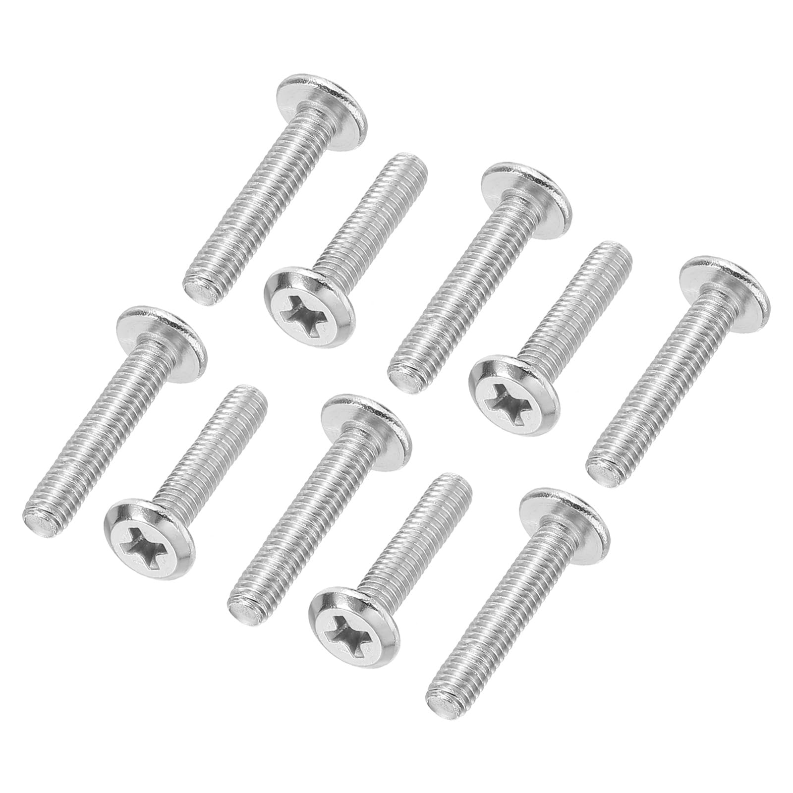 PATIKIL Round Head Phillips Screws, 30 Pack M4-0.7 x 22mm 304 Stainless Steel 18-8 Full Thread, Machine Screw Furniture Screw Connector Bolts