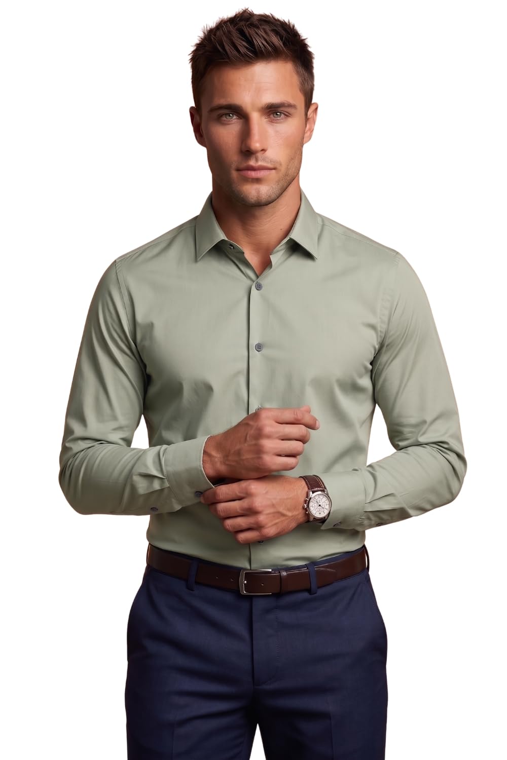 louis philippe Men’s Slim Fit Bamboo Blend Sustainable Stretch Young Formal Shirt-picture-40