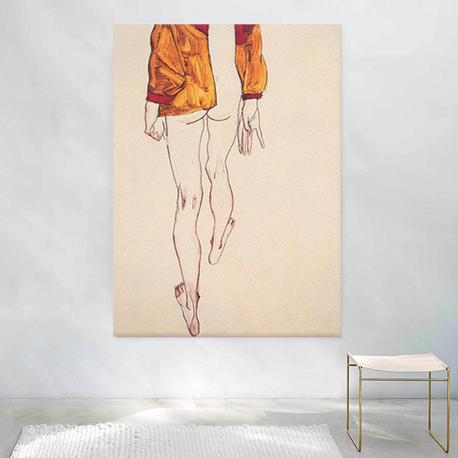 Egon Schiele Vintage Zeichnungen Skizze Schiele Porträt Leinwand Gemälde Poster und Drucke Nordischer Stil Kunst Wohnkultur 70x100cm Rahmenlos