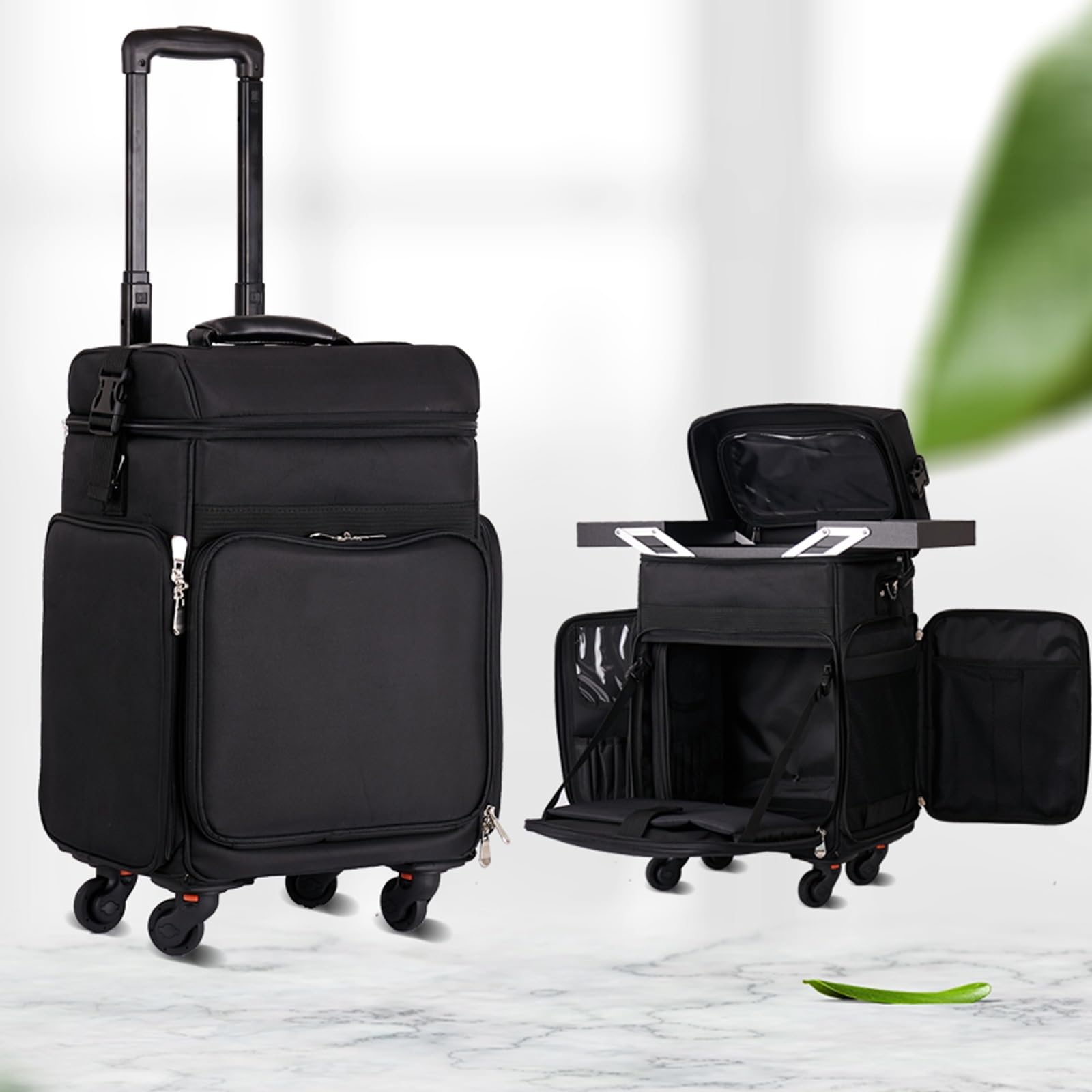 Valise à Roulettes Pour Maquillage Professionnel - 2 Tiroirs, Dorée, Charge 50 Kg - 6