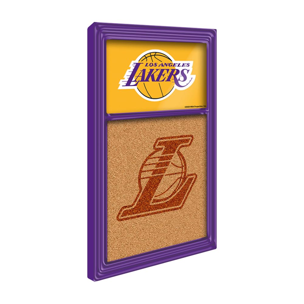 The Fan-Brand NBA Los Angeles Lakers: Dual Logo - Cork Note Board- Sports Decor for Home, Game Room, Fan Cave & Garage - USA Made