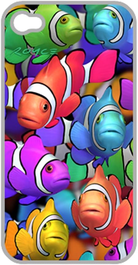 3D Apple iPhone 4 4S Protective Skin Hard Case Back Cover With 3-D "Clown School" Ocean Fish Art By Royce B McClure: Screen Protector Film Included