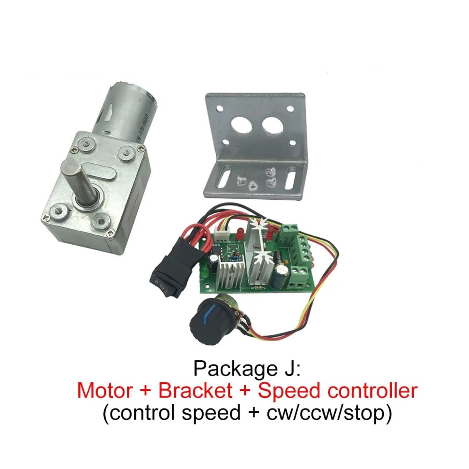 Moteurs réducteurs à vis sans Fin 24 V CC 8 mm D7, Longueur d'arbre 25 mm, Verrouillage Automatique inversé, Package JGY370 R 24 V 18 TR/Min