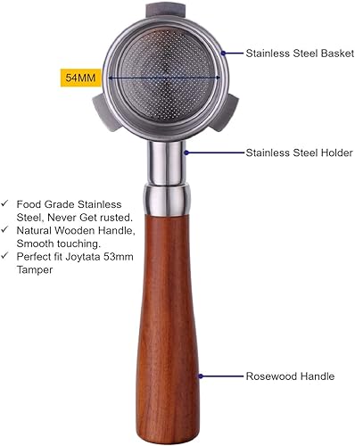 Miniatura 5 de Portafiltro sin fondo de 2.126 in se adapta a Breville Barista Espresso Machine Portafilter de acero inoxidable desnudo junto con cesta de filtro de