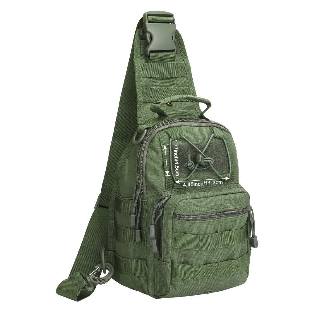 Shoulder Tactical Military Bag Pouch | 7.87 X 5.51 X 9.87 inches, Army Green