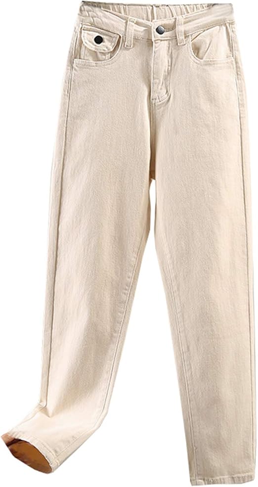 Arlita Women's Classic High Waist Boyfriend Taper Jeans with Elastic