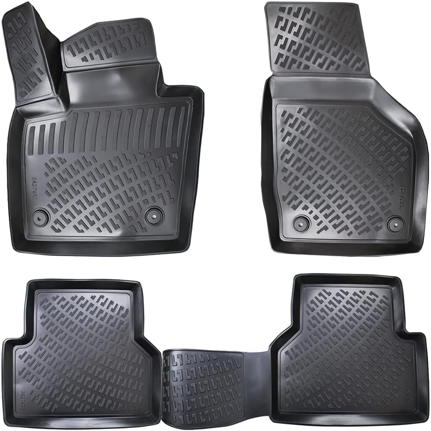 Croc LinerCroc Liner Floor Mats Front and Rear All Weather Custom Fit Floor Liner Compatible with Audi Q3 (2015-2018, Black)