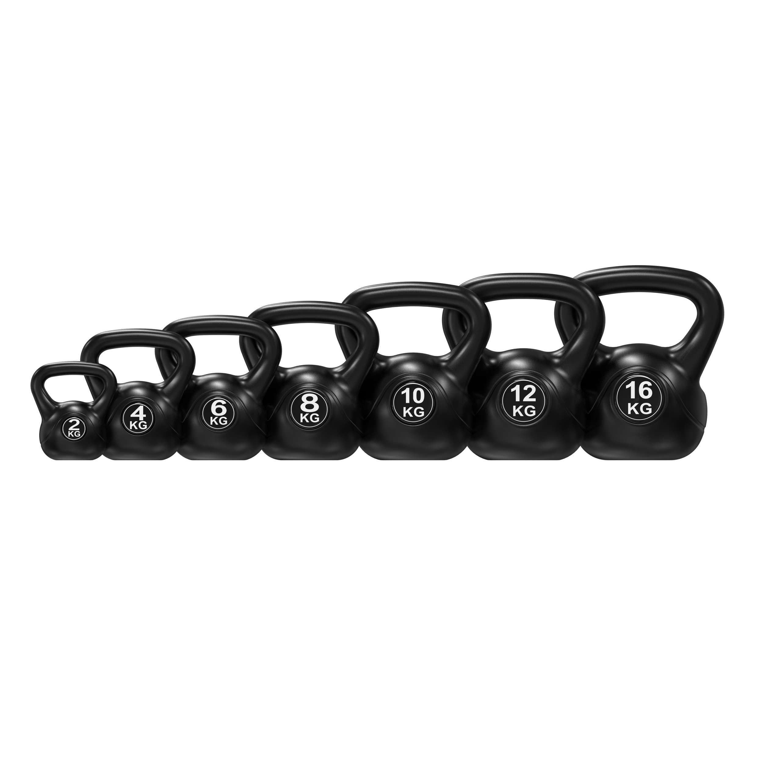 Tunturi Kugelhantel, Kettlebell, PVC mit Sand gefüllt, 2 kg